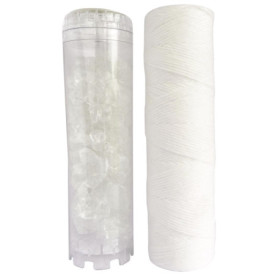 AQUAWATER - 105008 - Kit standard - 1 filtrante bobinée 20 microns et 1 anticalcaire pour filtrer les impuretés contenues dans l