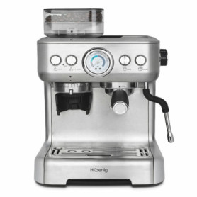 H.Koenig Machine à expresso avec broyeur EXPRO980, 2,7L, 250g réservoir grains, 15 tailles de mouture, Pompe italienne, Dosage p