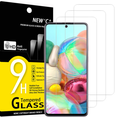 NEW'C Lot de 2, Verre Trempé pour Samsung Galaxy A71, Note 10 Lite, Film Protection écran efficace contre les Rayures - sans Bul