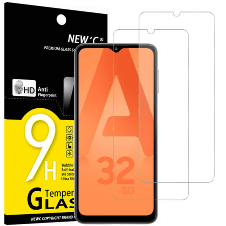 NEW'C Lot de 2, Verre Trempé pour Samsung Galaxy A32 5G (6,5), Film Protection écran -sans Bulles d'air -Ultra Résistant (0,33mm