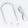 HD-Line Bride-110mm Bride d'Etrier avec Mâchoire pour Fixation de Parabole et d'Antenne sur Mât, Gris, Set de 2 Pièces