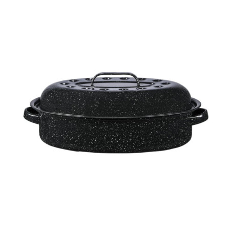 GRANITEWARE - Cocotte Roaster format moyen – Acier émaillé – Ovale – 4L – Ultra-légère - Cuisson dorée et moelleuse