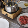 LITTLE BALANCE 8320 Wood Fondue 8 Inox - Appareil à fondue 8 personnes - Caquelon Inox anti-adhésif grande contenance 2 litres -