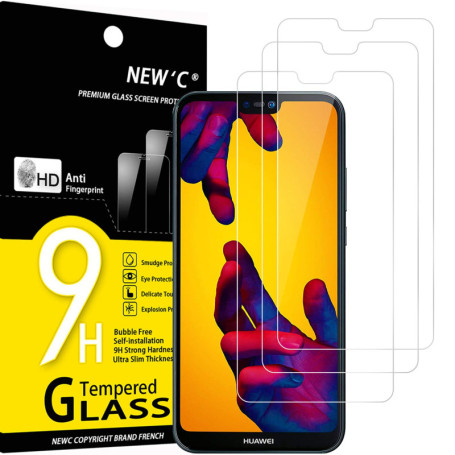 NEW'C Lot de 3, Verre Trempé pour Huawei P20 Lite, Nova 3e, Film Protection écran sans Bulles d'air Ultra Résistant (0,33mm HD U
