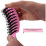 2 Brosses à Cheveux en Poils de sanglier- Démélant 100% Narurel - Démêler sans larmes ! Set Brosses (Rose et violette)