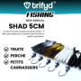 trifyd ® - Leurre Souple Truite Shad de 5 cm, Le Pack de 20 leurres de pêche + 5 têtes plombées