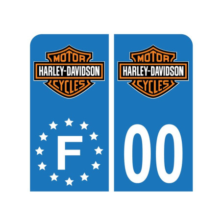 Pack Moto Autocollant Stickers Plaque d'immatriculation Premium Harley Davidson - Numéro Personnalisé