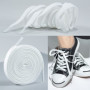 MARKETIFAR Lacets Blancs pour Baskets 100cm-4 Paires Lacets Blancs Plats-Lacet Chaussure-Parfait pour Converse basse et Stan Smi