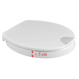 Rehausseur pour siège WC Novara Plus (5 cm) avec rabaissement automatique, l’original de ADOB, blanc, jusqu'à 250 kg