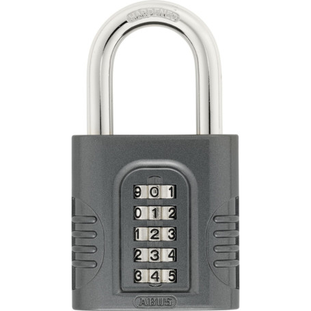 ABUS Cadenas à combinaison 158/65 - Cadenas avec boîtier en fonte de zinc - avec code numérique réglable individuellement - nive