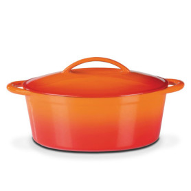 GSW Cocotte en fonte – cocotte de haute qualité avec couvercle, idéale pour mijoter, étuver et rôtir, également pour induction e