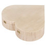 Rayher 62841505 boîte en bois Cœur, avec fermoir magnétique, 25,3x24x6cm, nature