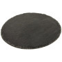 Rayher Plateau en ardoise rond, gris, 1 pce., Ø20cm, utilisation multiple, présentation d’aliments, décoration de table, dessous