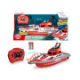 Dickie Toys Toys-201107000 Bateau de Pompiers Radio-commandé 2 canaux 27 MHz, Charge par USB, Vitesse de Pointe 6 km/h, pour Enf