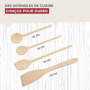 Fackelmann 31125 Set de 4 ustensiles de cuisine en bois, Lot de spatules et cuillères de cuisine en bois, Bois certifié FSC, 20c