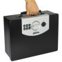 HMF 1006-02 Coffre-fort pour documents, Caisse à Monnaie verrou électronique, 32,5 x 25,5 x 12,5 cm, noir