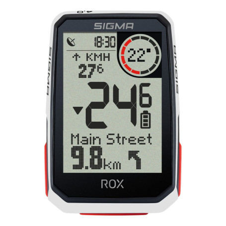 Sigma ROX 4.0 White HR Set Ordinateur De Vélo sans Fil, avec GPS Et Navigation, avec Cardiofréquencemètre, Navigation De Plein A