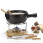 Kela 66575 Basel Caquelon à fondue à fromage Céramique Noir 31 x 22 x 9 cm 2 L