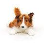 Uni-Toys Collie à Poils Longs, couché - Visage Blanc/Marron - 41 cm (Longueur) - Chien en Peluche, Collie, Animal de Compagnie -