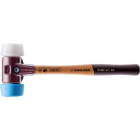 Halder 3017.051 50 Maillet : 40 W/surdimensionné souple en caoutchouc Bleu et Superplastic visage inserts,
