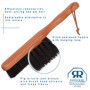 Redecker Brosse à vêtements en bois de poirier huilé et poils noirs solides