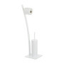 Relaxdays, blanc Ensemble brosse WC porte-papier toilettes serviteur salle de bain, HxlxP: 78 x 29 x 20 cm, acier, plastique, 1