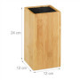 Relaxdays 10028872 Bloc Bambou Non Garni, Porte Bois, Rangement Universel 6 Couteaux, H x D 24x12 cm, Nature