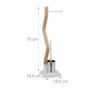 relaxdays Brosse WC et dérouleur Papier, Ensemble Autonome, Bois et Acier, HLP 75 x 18,5 x 18,5 cm, Blanc/Nature, Plaque de Fibr