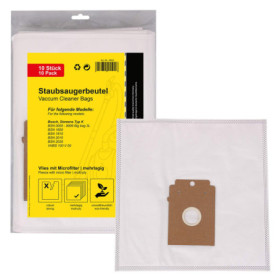 PATONA 10x Sacs pour Aspirateur Compatible avec Bosch/Siemens Typ K, BSN 1600, 1810, 2010, 2020, BSN 0001-9999 Big Bag 3L