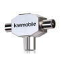 kwmobile Répartiteur d'antennes en T - Distributeur antenne 2 Voies - 2X Prise coaxial pour DVB-T/BK - 0-1000 MHz - Coupleur Ali