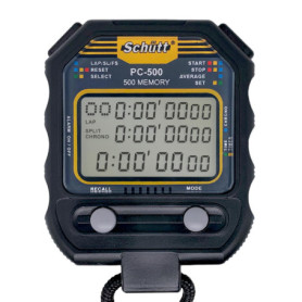 Chronomètre SCHÜTT PC-500 (mémoire 500 | Heure et Date | Double minuterie) - chronomètre Professionnel numérique avec mécanisme 