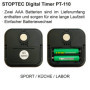 STOPTEC Minuteur numérique PT-110 - Compte à rebours - Chronomètre - Heure et alarme - Température - Sport et loisirs - Silencie