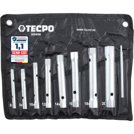 TECPO Lot de 8 clés à douille tubulaires 6 x 7-20 x 22 mm