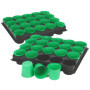 com-four® 40x Pots de Culture avec Plateaux pour Plantes - Jardinière - Plateau à graines pour Plantes en Croissance - Kit de Cu