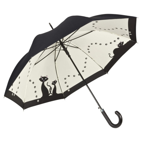 VON LILIENFELD®Parapluie Chats noirs Canne Grand Robuste Ouverture Automatique Double Épaisseur