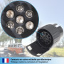 valonic Adaptateur de remorque de 7 Broches vers 13 Broches - Noir - pour Voiture, remorque, Camion, Caravane, attelage