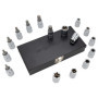 Haskyy Professional 16 pièces Jeu de douilles Torx d'embouts I Jeu d'écrous I T30-T70 55mm de long I E10-E20 39mm de long