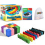 Calmado - 360pcs Pierres Domino/Dominos en Bois Domino Family Edition Ensemble + Sac + Livret