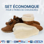 biped 2 paires de semelles en laine d'agneau - Semelles d'hiver extra-épaisses à découper - Semelles en laine chauffantes pour h