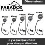 Paradox Fishing Lot de 24 hameçons Offset de qualité supérieure (5 g/7 g/10 g/ 12g 14 g) - 5 ou 4 pièces avec 1- Hameçons Offset