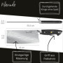 Marindo® Couteau de chef chinois acier inoxydable | longueur de lame 18cm | hachette de cuisine avec triple manche en bois rivet