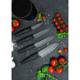 Kyocera KB-RD BK 4KN ZK EU Set de couteaux en céramique avec couteau à éplucher, couteau universel, couteau Santoku et bloc rond