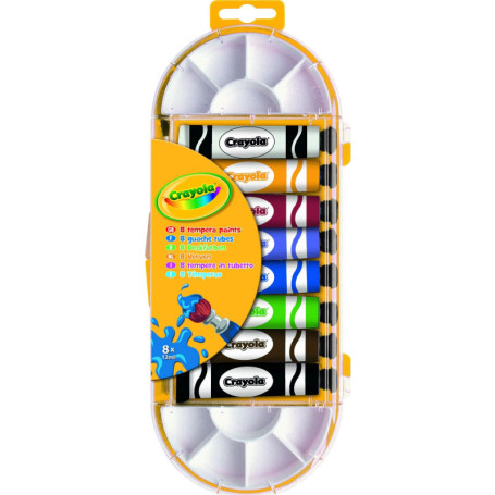 Crayola - 8 tubes de gouache lavable - Peinture et accessoires - 256374.012