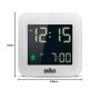 Braun Réveil de Voyage numérique avec Fonction Snooze, Taille compacte, écran LCD négatif, réglage Rapide, bip de l’Alarme en Cr