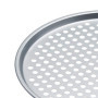 KitchenCraft Plaque à Pizza pour Four 33cm, Antiadhésive, Perforée en Acier au Carbone, Argent
