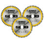 DEWALT - Set de 3 lames de scie circulaire - disque tranchant 40 dents - outillage résistant aux clous et durable - spécial cons