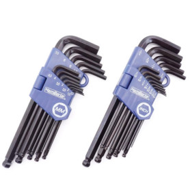 HemBorta® Clés Allen Longues Jeu de 26 avec Clés Hexagonales 1,27 à 10mm Métriques Clés et 3/64 à 3/8" Impériales Clés Males Six
