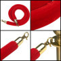 Belle Vous Lot de 2 Corde Barriere en Velours Rouge - L150 x D3,5 cm - Crochets Mousquetons en Or Poli pour Poteau de Guidage - 