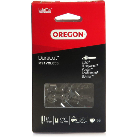 Oregon M91VXL DuraCut - Chaîne de Tronçonneuse pour Guide-Chaîne de 16" (40 cm), 56 Maillons d'Entraînement, Compatible avec Hus