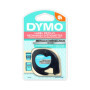 Ruban d'Etiquettes Autocollantes Multi-usages Dymo LetraTag, 12 mm, Cassette de 4 m, Impression en Noir sur Métallique Argenté (